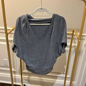 Cap Sleeve V Neck Hip Length